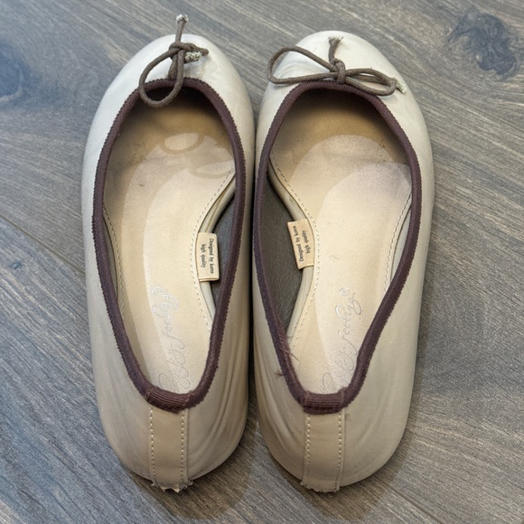 Japanese Leather Bow Ballerinas Woman Bow Knot Loafer Shoes Apricot Size US 6 - Picture 5 of 17